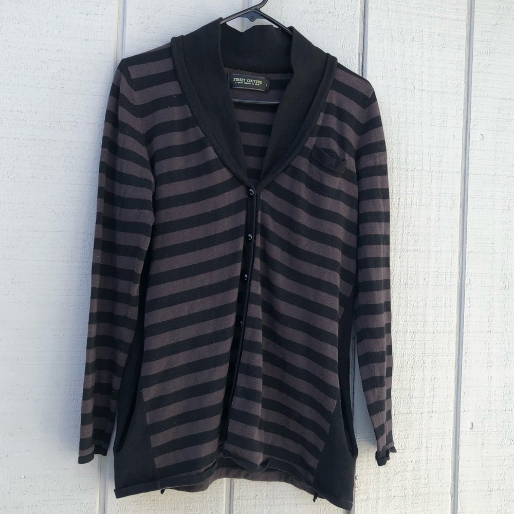 Street couture striped dark color sweater